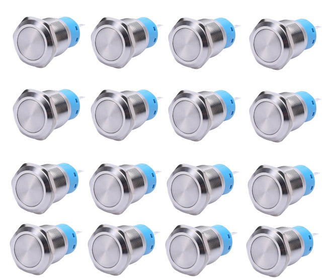 Push Button Switch No/Nc Spdt 5 A 12 V M19 D=22 L=35 Latching White 40/Box Las3 19 F W11 El Wt