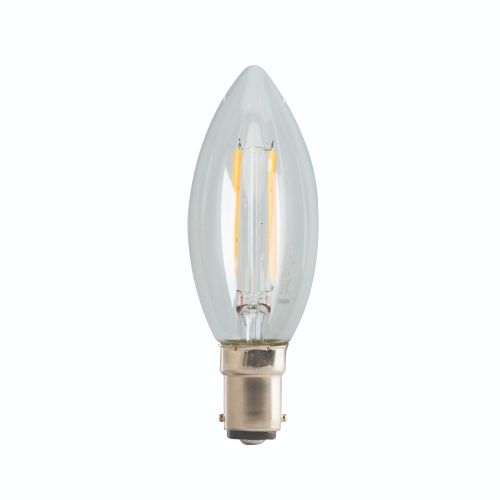 Filament Candle Sbc15, 2 W, 250 Lm Warm White, 2700 K Non Dim Globe