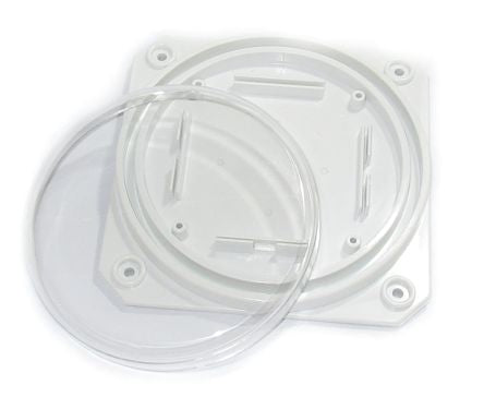 Enclosure Led Fixture Wt W/Clr Lens 150x150x15mm Lbwlc Base Wt Cl Len