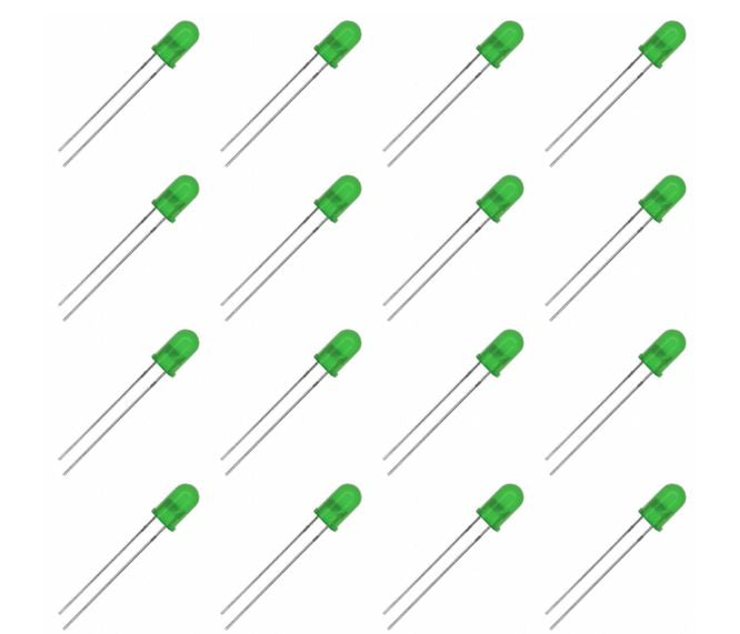 Led 5mm Green Diffuse Round Flangeless 600mcd 1 K/Bag 190687