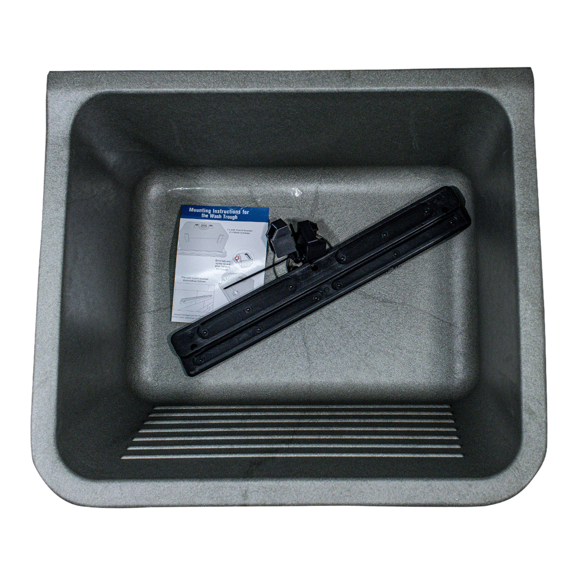 Wash Trough Single Bowl Pvc Marble Incl Bracket