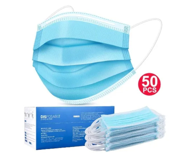 Earloop Disposable Face Masks Blue Non Medical 50/Box Mask 4 *A*
