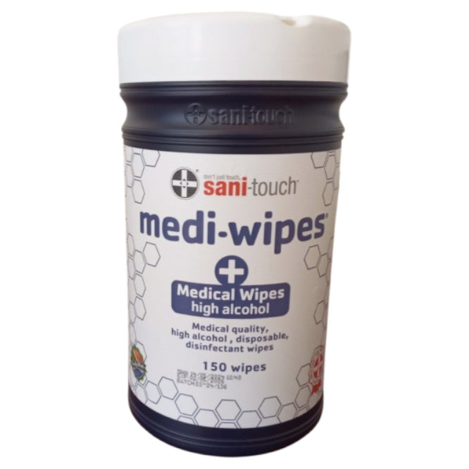 Alcohol Wipes Canister 150 Sheets 160x160mm Mdmc120