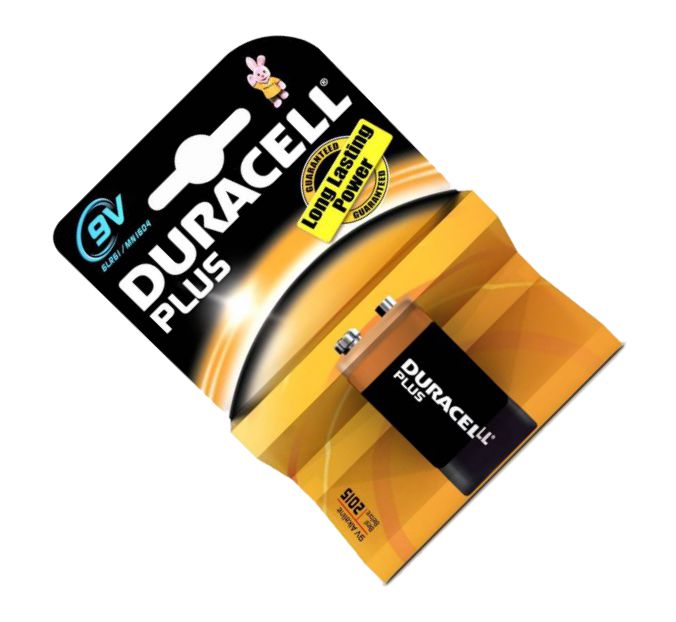 Pp3=9 V=Duracell Battery Alkaline Plus Mn1604 B1 Plus