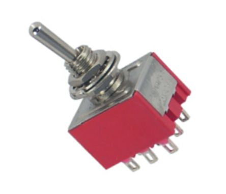 Mini Toggle Switch Tpdt On On Sol Red Mts 302 A1 R
