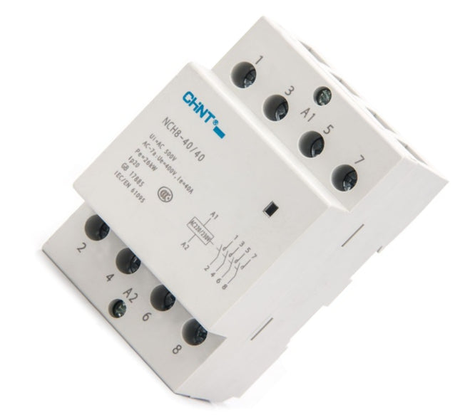 Contactor 4 Pole N.O. 40 Amp 220 Vac Din Nch8 40/40