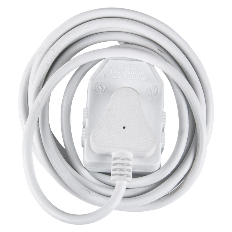 Nexus Extension Cord White Dbl 3 M 1.0 Mm 10 A
