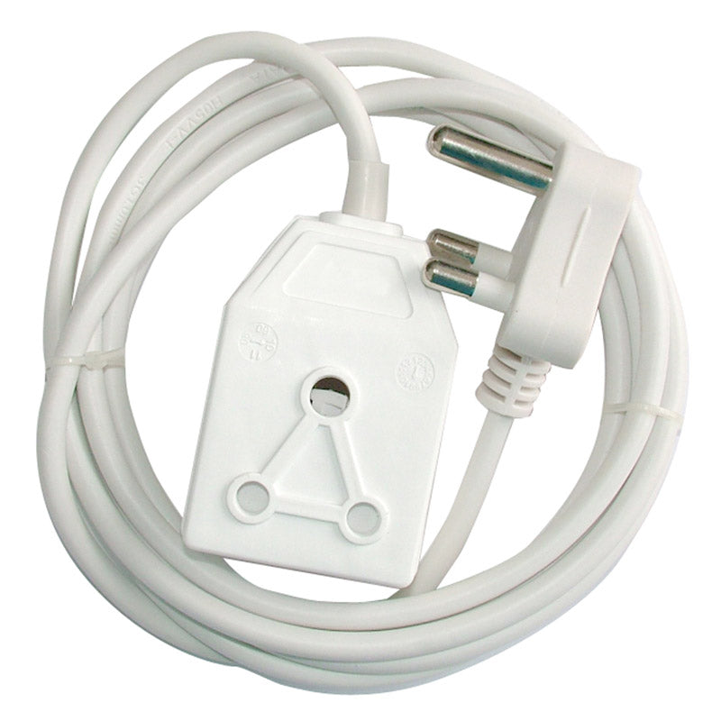 Nexus Extension Cord White Dbl 5 M 1.0 Mm 10 A