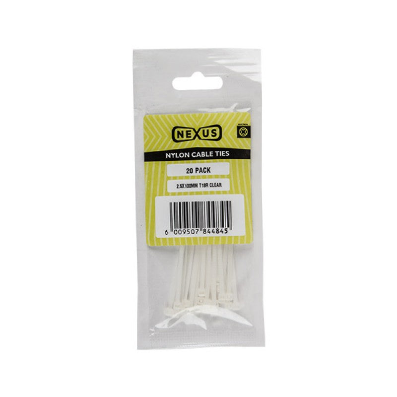 Nexus Cable Ties T18 R 2.5 Mmx100 Mm White 100 Pack
