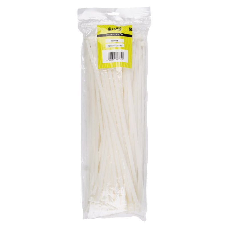 Nexus Cable Ties T120 R 7.6 Mmx400 Mm White 100 Pack