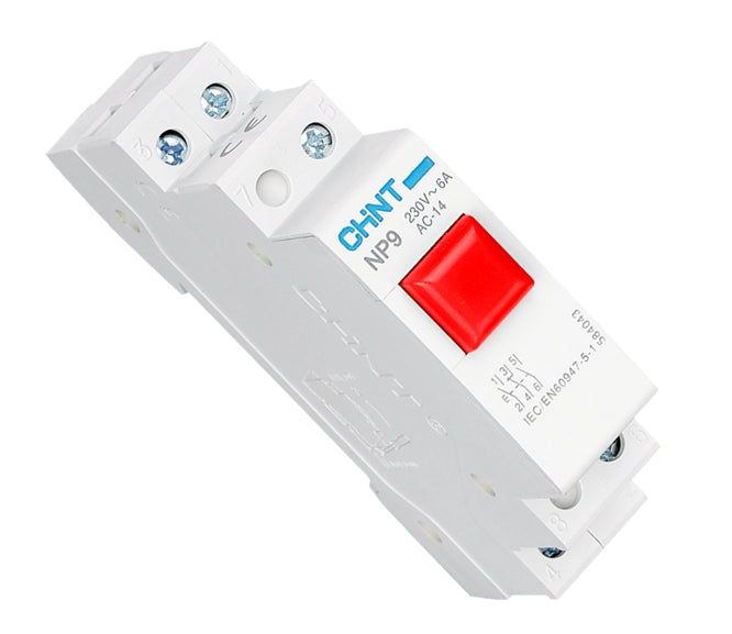 D/R Mount Push Button Red 2 No+2 Nc Np9 22/2