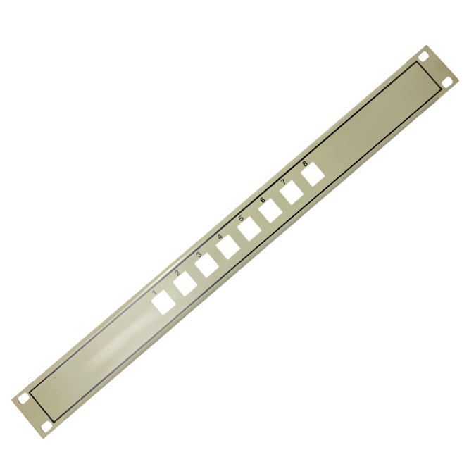 8 Port Metal Patch Panel Ivory 45x485x11mm Patch08 I
