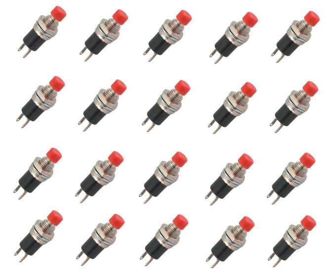 P/Button Switch N.C. Spst 1 A Red Solder M7 500/Bag Pbs 105 C Red
