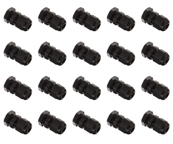 Black Compression Gland Ph=12.5mm Cab=3 6.5mm 100/Bag Pg7 Blk