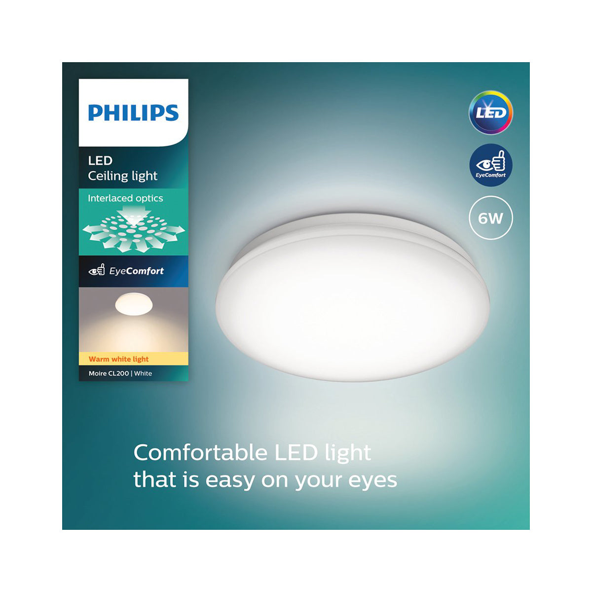Philips Ceiling Light Round 6 W 27 K Warm White