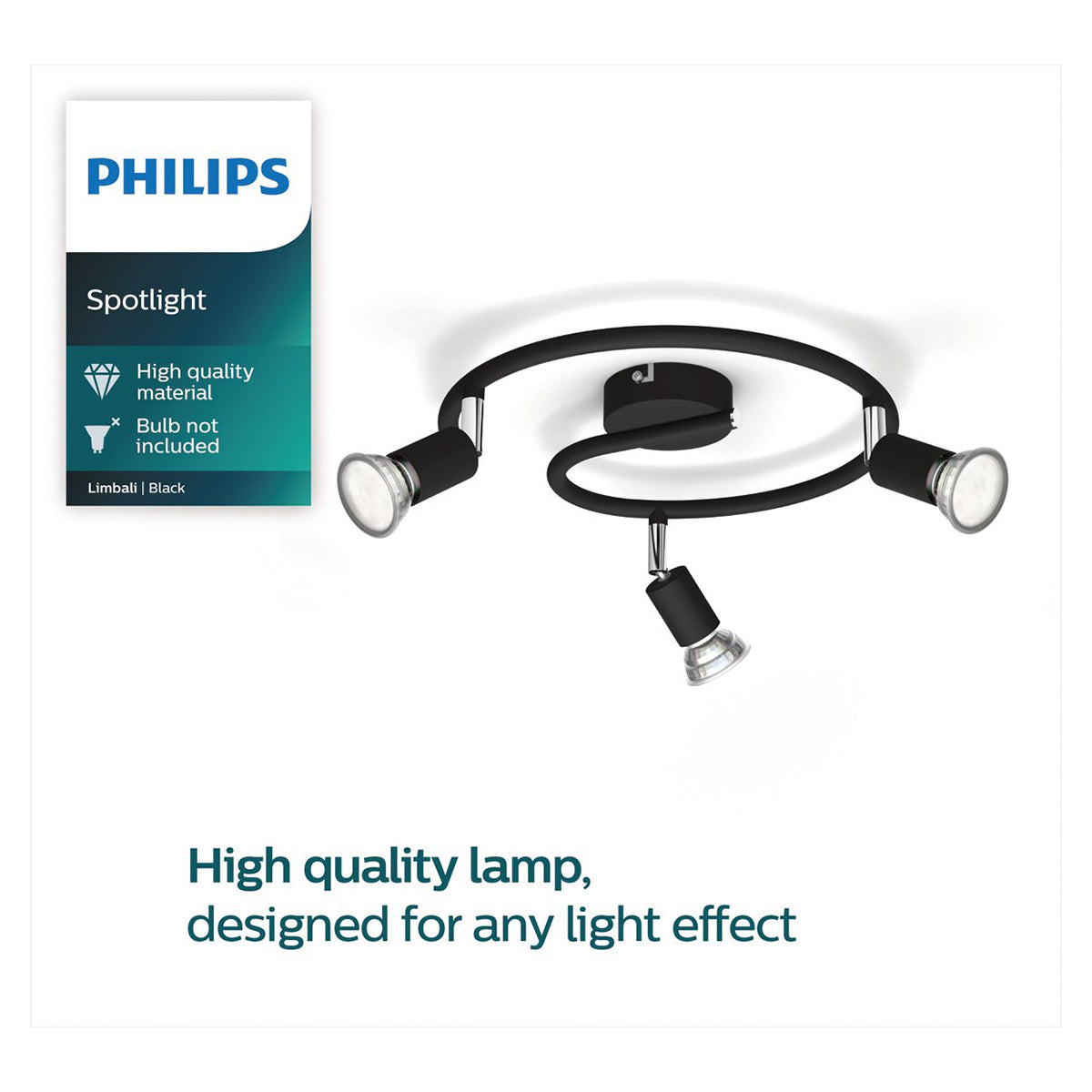 Philips Spotlight Spiral Black 3 X50 W Downlighter