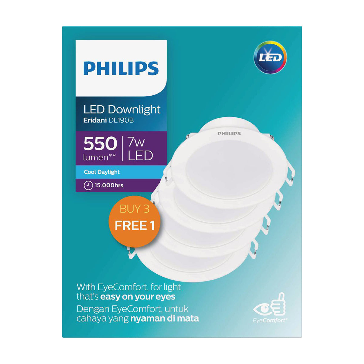 Philips Downlight 7 W Led Cool White