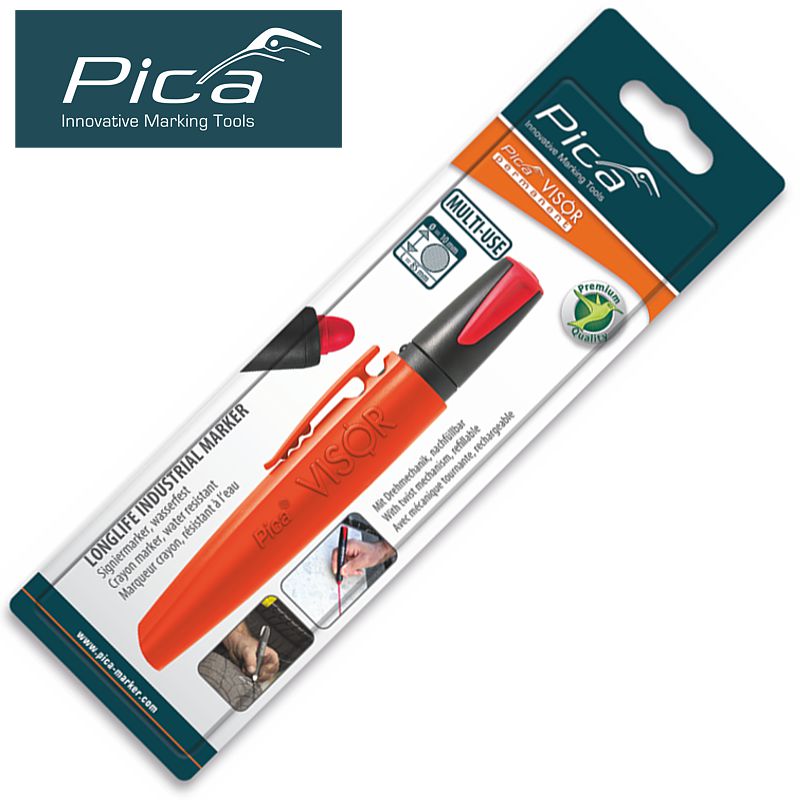 Pica Pica Visor Permanent Marker 10 Mm Tip Red In Blister