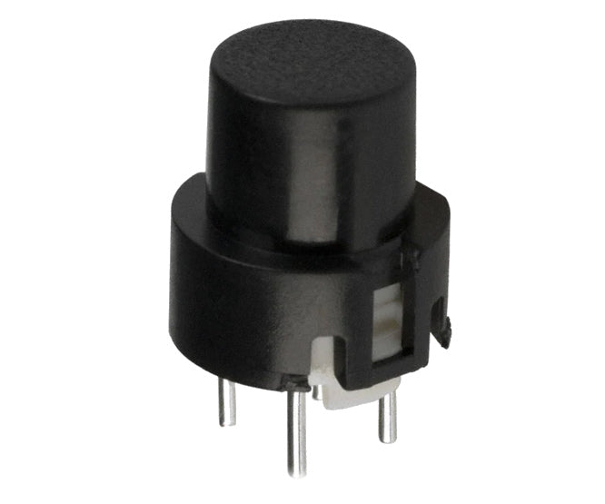Pcb Tactile Switch Spst 0.1 A Black Dia=9mm Round Head Ps 536 Black