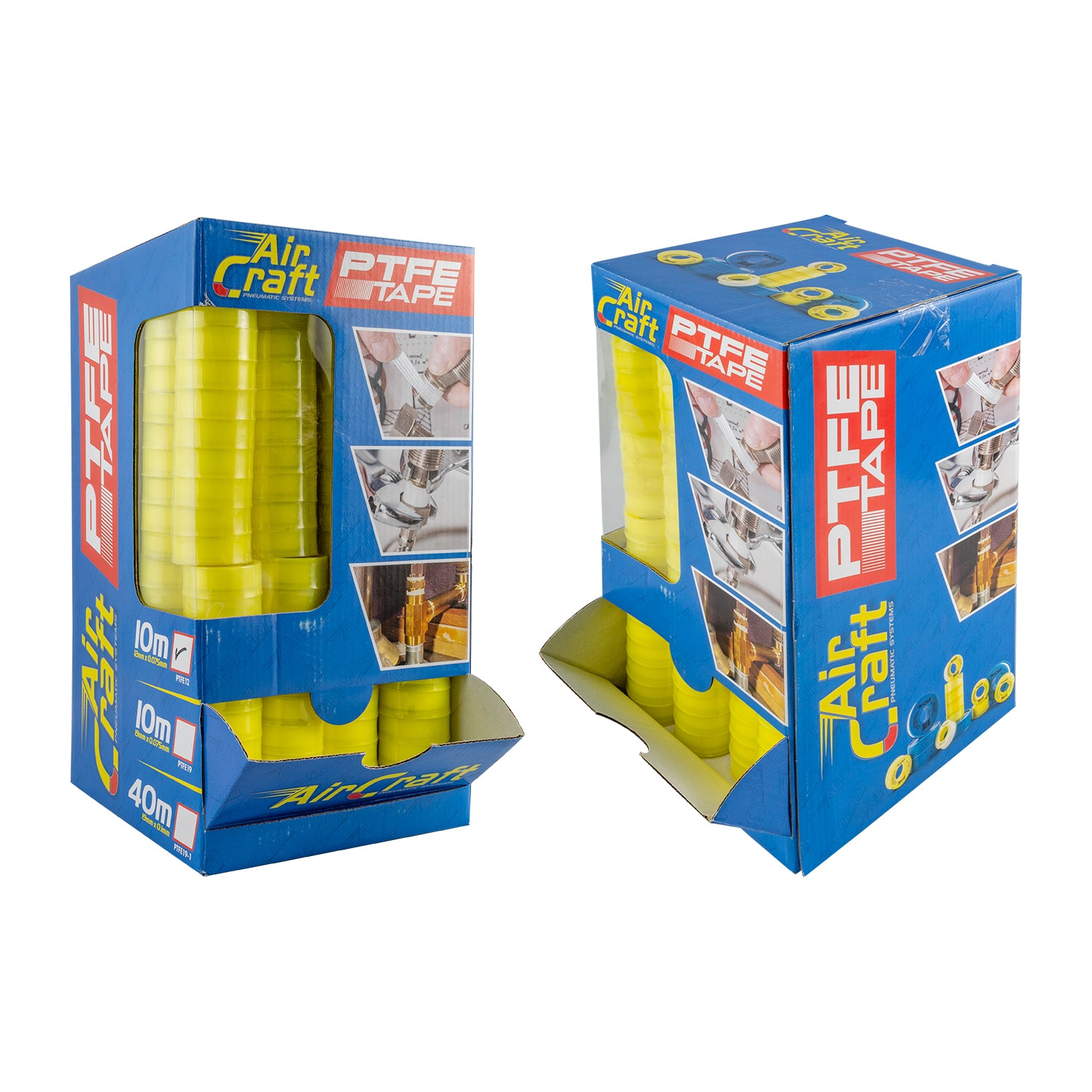 Aircraft Ptfe Tape 12 Mmx0.075 Mmx10 M In Display Box X300