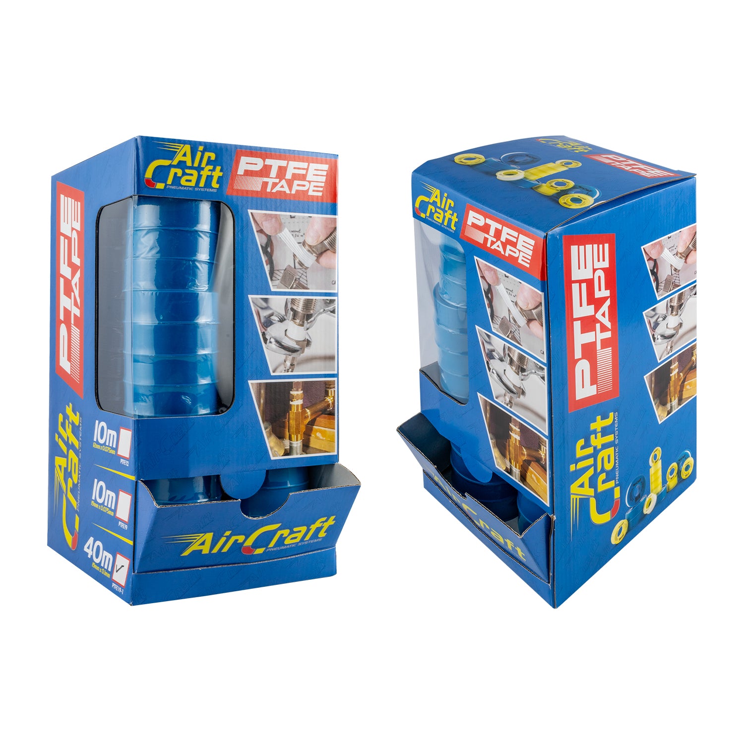 Aircraft Ptfe Tape 19 Mmx0.1 Mmx40 M In Display Box X60