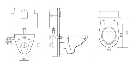 Lecico Atlas Geo Rimless Combo Wh Pan 2004 Soft Close Seat (Bolt Holes 180)
