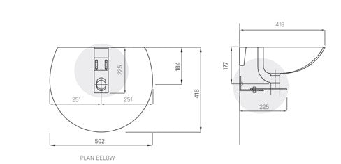 Lecico Atlas Medical Basin 60cm With Bracket