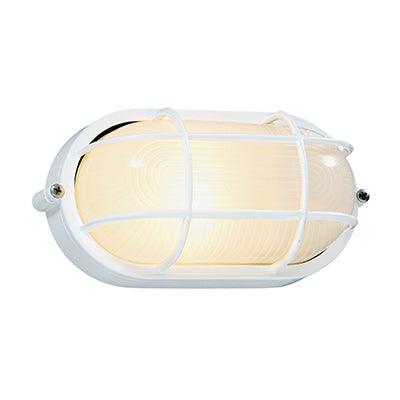 ***Bulkhead Oval Small Grid White 1x E27 (B58 W) - Livestainable.co.za