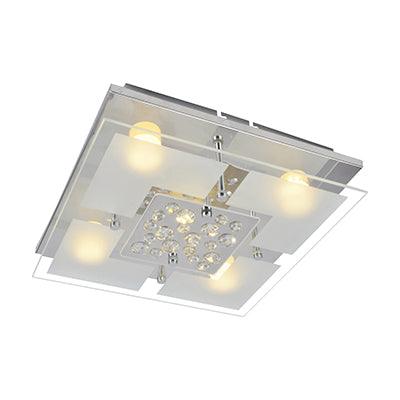 Crystal Square Ceiling Light Chrome Led 17w - Livestainable.co.za