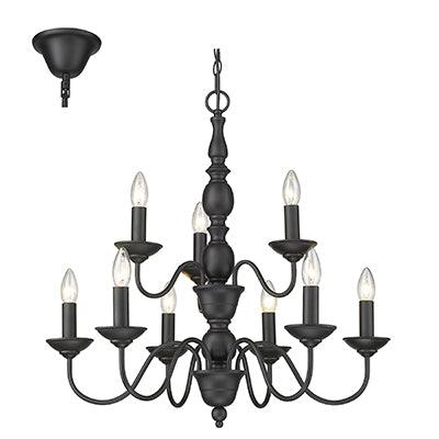 9 Lt Chandelier Black E14 9x40w - Livestainable.co.za