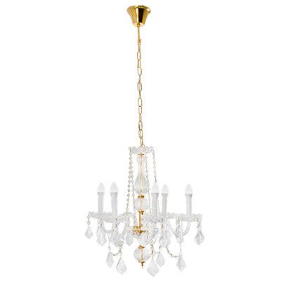 ***Toledo Chandelier Brass/Clear E14 5x40w - Livestainable.co.za