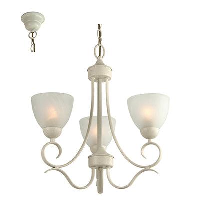 ***Beau Chandelier French White E27 3x60w - Livestainable.co.za