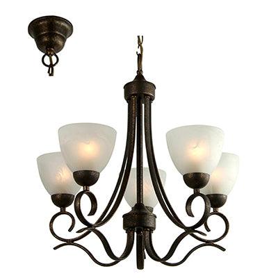 ***Beau Chandelier Antique Bronze E27 5x60w - Livestainable.co.za