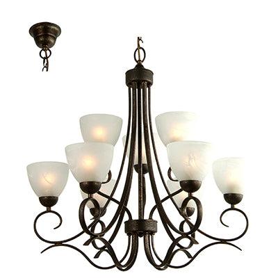 ***Beau Chandelier Antique Bronze E27 9x60w - Livestainable.co.za