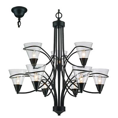 ***Chandelier Black E14 9x40w - Livestainable.co.za