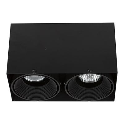 ***D/Light Tilt Rectangular Steel Matt Black 2x50w - Livestainable.co.za