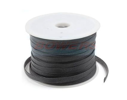 Braided Sleeving Flat20 Exp Od=25mm 100 M/Roll Pet20 Bk