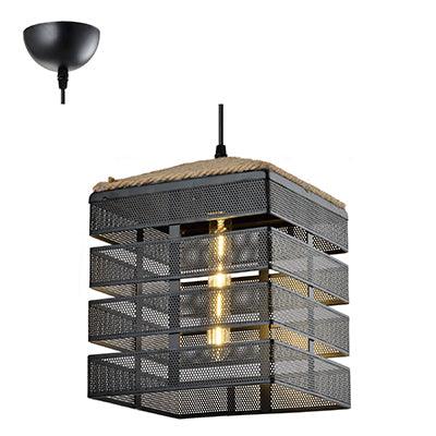 ***Mesh Square Pendant Black E27 1x60w - Livestainable.co.za