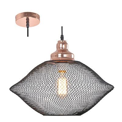 ***Mesh Pendant 420mm Matt Black/Copper E27 1x40w - Livestainable.co.za
