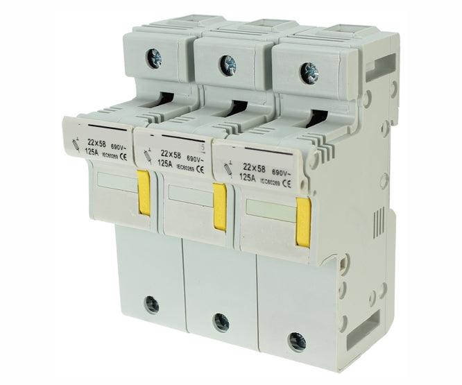 Fuse Holder 125 A 3 Pole For 22 X58 Mm Fuses 380/500 V Fh Rt18 125 3 P - Livestainable.co.za