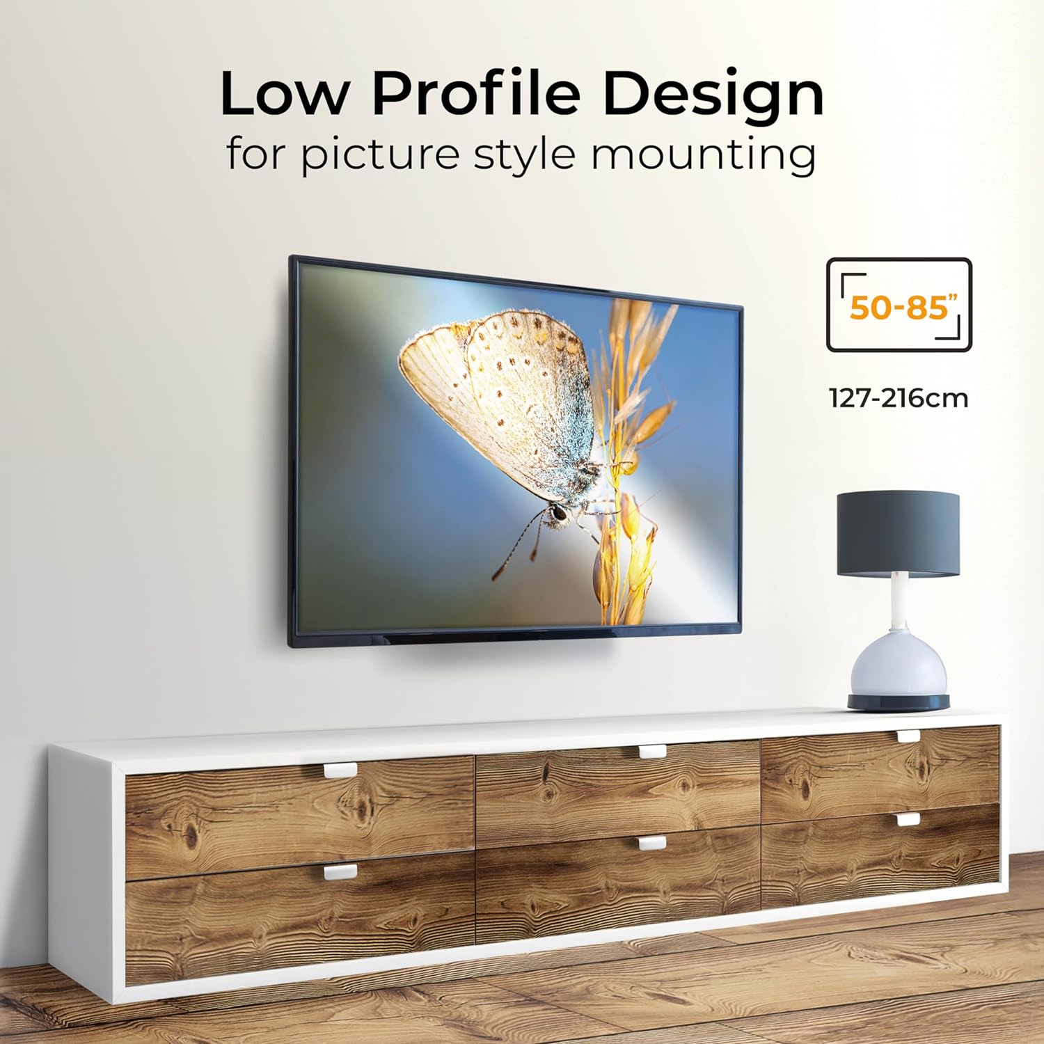 50 85" Flat To Wall Tv Mount Bracket Built In Spirit Level