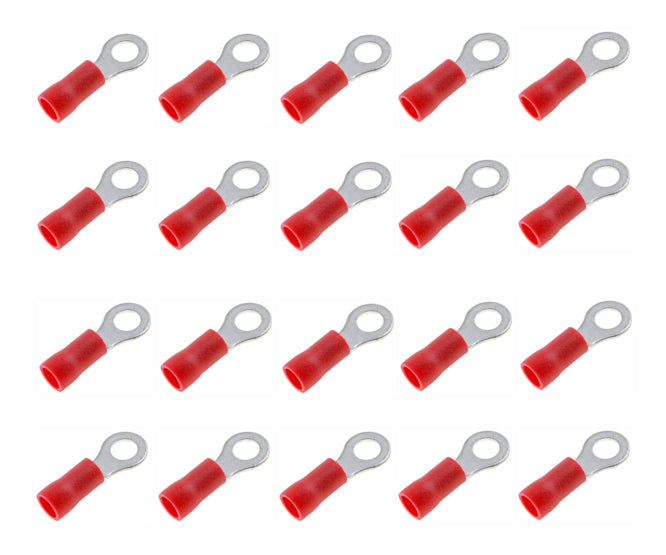Terminal Pre Ins Ring Lug Red R=4.3mm 100/Bag Rv 1.25 4 S
