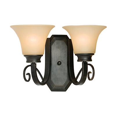 ***Firl Wall Light Antique Bronze & Cream E27 2x60w - Livestainable.co.za