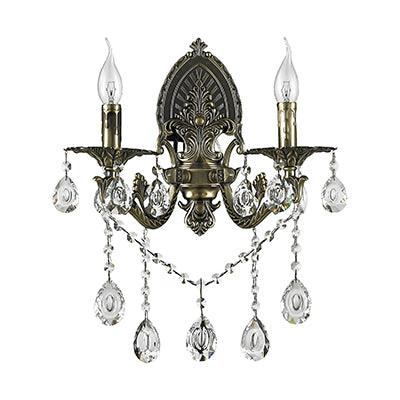 ***Phil Wall Light Crystal Antique Bronze 2x E14 - Livestainable.co.za