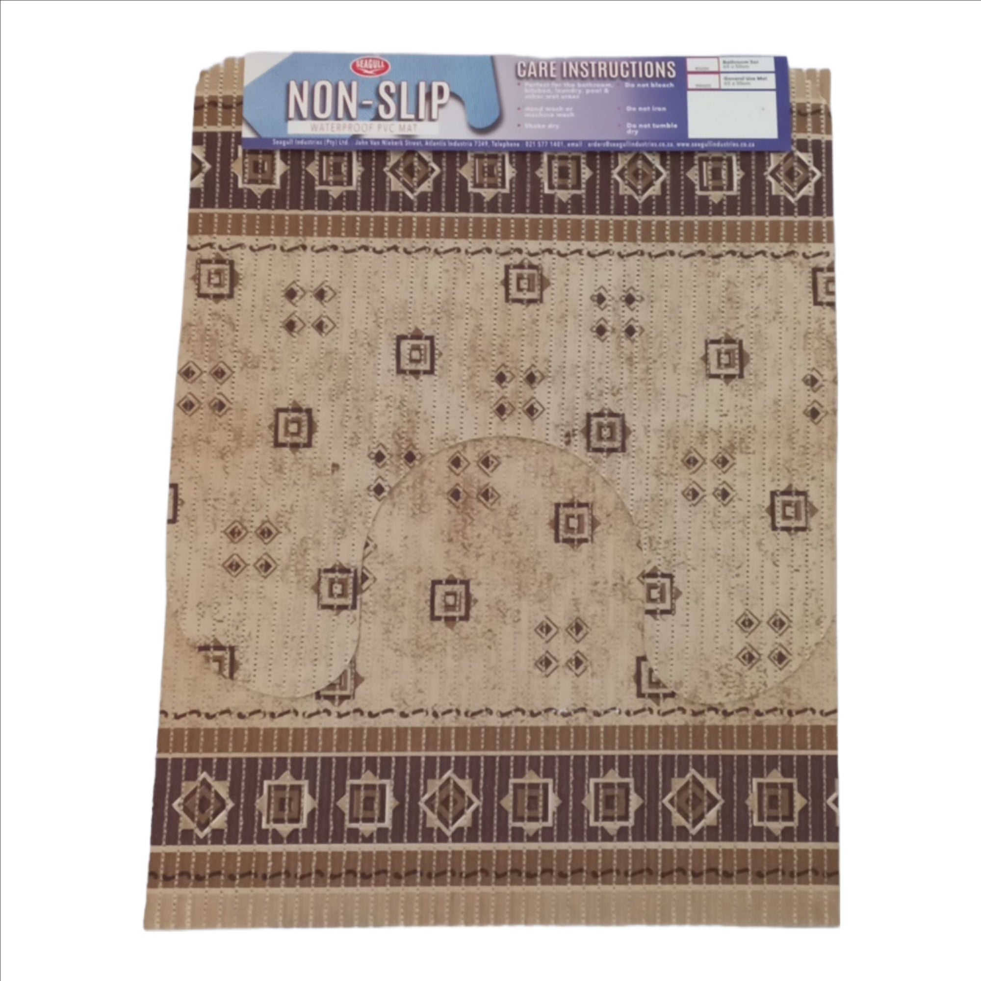 Seagull Anti Slip Roll 65 Cm X 15 M Printed Cream & Brown