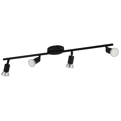 Eurolux Buzz 4 Lt Spot Light Black Led Gu10 4x3w
