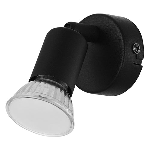 Eurolux Buzz 1 Lt Spot Light Black Led Gu10 1x3w