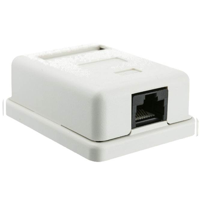 Rj45 Surface Box Cat5e White Single Port Sa8 P8 C5 S