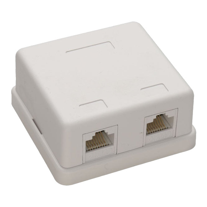 Cat6 Rj45 8 P8 C Surface Box Dual Networking Port White Sa8 P8 C6 D