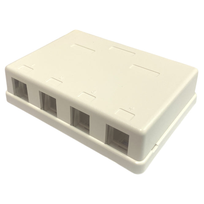Surface Mount Ethernet Empty Box 4 Port White Sa8 P8 C84